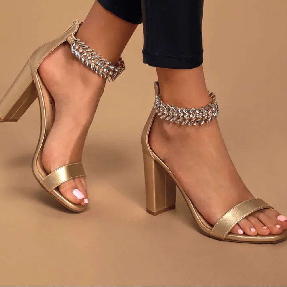 Elegant Gold Women's Heels